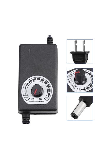 Lemestar 3-12v Ayarlanabilir Dc Güç Adaptörü Abd Fiti, 110-240v - 2a Akım, 0-45 C Çalışma Aralığı, Fan/su Pompa Uyumlu
