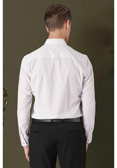 Efor Gk 711 Slim Fit Taş Klasik Gömlek Taş