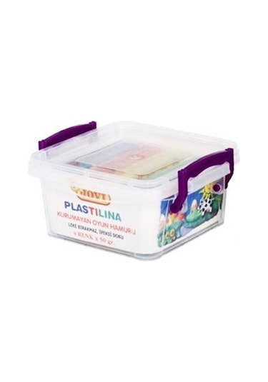 Jovi Plastilina 4 Renk Kurumayan Oyun Hamuru Plastik Kap