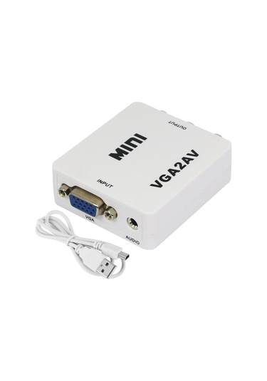 Gplus VGA2AV VGA RCA AV Dönüştürücü Çevirici Mini Switch