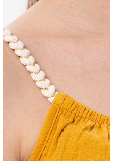 Askılı Alaçatı Yazlık Müslin Bluz Hardal Hrd-hardal