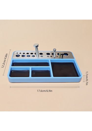 Geeroyoo Model Parçaları İçin Manyetik Tabanlı Çok Amaçlı Tamir Tepsisi - Yuvarlak Ve Altıgen Delikli