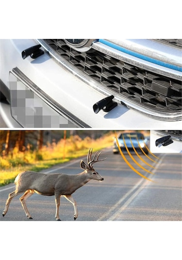 Ranyeek Araç Ultrasonik Hayvan Uyarıcı - 2 Adet Siyah Led Işıklı Vahşi Hayvan Engelleme Cihazı