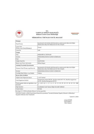 Bmusa Ranger Mikrobiyal Gübresi 1 Lt 1000 ML