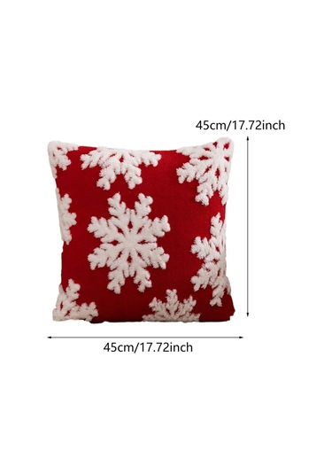 Suntek Yılbaşı Yastık Kılıfı 45x45 Cm Mobilya Kanepe Yatak Kırmızı Beyaz
