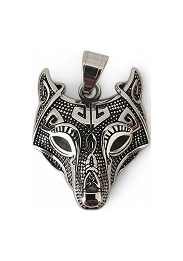 Çelik Kolye Ucu Kurt Gümüş