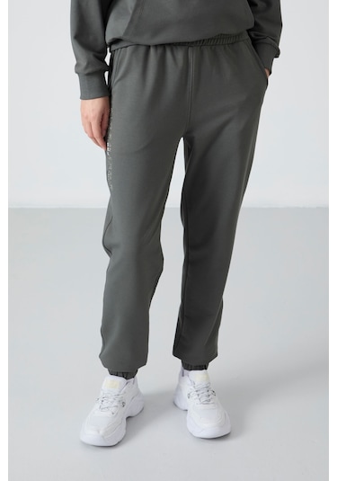 Tommy Life Çağla Kapüşonlu Kanguru Cep Oversize Lastik Paça Kadın Eşofman Takımı - 95288 Çağla