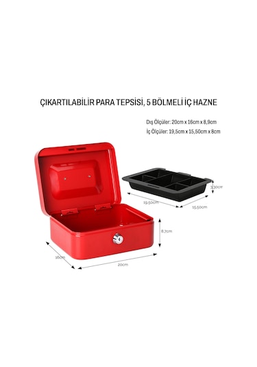 Mühlen Cash Box Cb200 Orta Boy Taşınabilir Para Çekmecesi / Kutus
