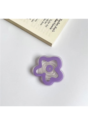 Goldenqian Kore Sevimli Temizle Çiçek Parlak Katlanabilir Soket P-soket Pop Telefon Tutucu Iphone Samsung Griptok Kavrama Tok Halka Stand Braketi A A