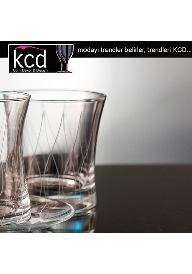 Kcd Panora Kesme El Dekor Yaldızlı 6 Adet Desenli Su Bardağı