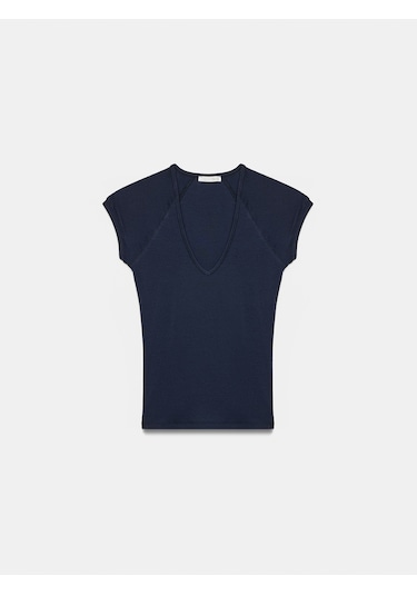 Dilvin 32894 V Yaka Fit T-shirt-k.lacivert
