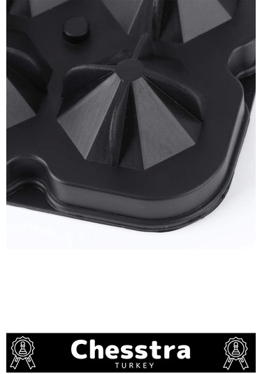 Özel Tasarım 4 Gözlü Kırılmaz Esnek Silikon Kokteyl Viski Elmas Şekilli Buz Yapma Kalıbı 1 Adet Çok Renkli