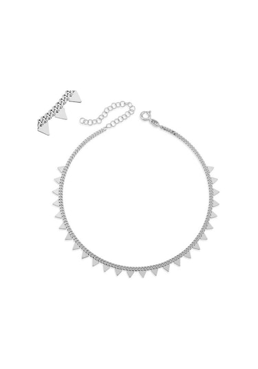 925 Ayar Gümüş Üçgen Halhal Çok Renkli