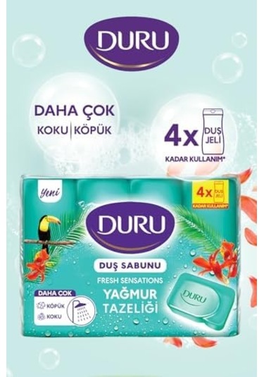 Fresh Sensations Yağmur Ormanı Sabun, 150 Gramx4 Acı Badem