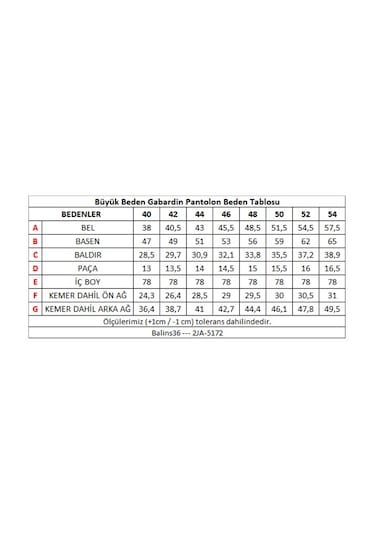 Balins Kadın Büyük Beden Gabardin Pantolon Mavi