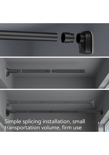 2.7 M'ye Kadar Ayarlanabilir Paslanmaz Çelik Duş Perdesi Çubuk Çok Renkli