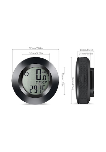 Kablosuz Bisiklet Km Hız Göstergesi Sayacı Su Geçirmez Lcd 4 Renk Yuvarlak Ekranlı Led Kilometre Saati Siyah