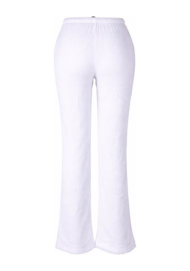 Trender Kanvas Kadın Pantolon 5504 Beyaz