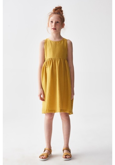 Kız Elbise 24ynk76306 Hardal