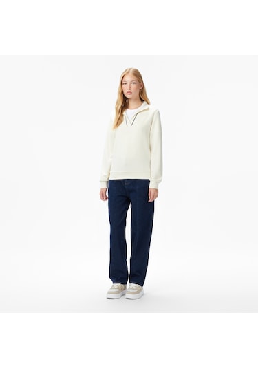 Nautica Kadın Krem Regular Fit Sweatshirt Düz 57k304t Krem