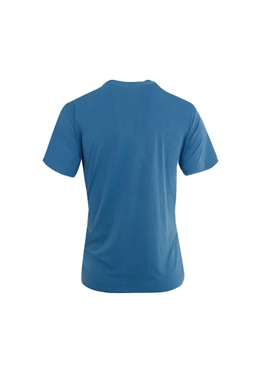Uki İndigo Comfort Fit Bisiklet Yaka T-shirt Indigo
