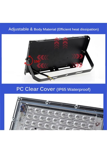 Fosenze 50w 395nm Led Uv Feneri, Ip65 Su Geçirmez, İç/harici Kullanım, Parti Ve Sahne Işığı, Avrupa Standartı Şarj, 220v Alüminyum Gövde Siyah