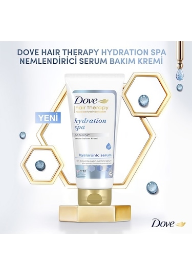 Dove Hair Therapy Hydration Spa Sülfatsız Saç Kremi 170 ML