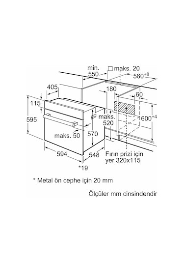 Bosch HBF534EW3T Serie 4 66 L Ankastre Fırın