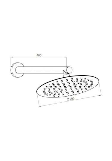 Gpd Ankastre Duş Başlığı Oval Slim Metal 25 Cm Siyah Ads30-s Siyah