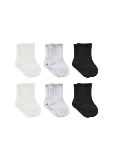 Bistyle Basic Penye Soket Çorap 6'lı Bs10101b Ekru Gri Siyah Ekru Gri Siyah Ekru - Gri - Siyah