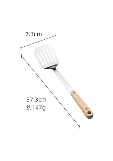 Hanyang Paslanmaz Çelik Spatula Mutfak Eşyaları Ahşap Saplı Spatula Mutfak Pişirme Spatula 201-e