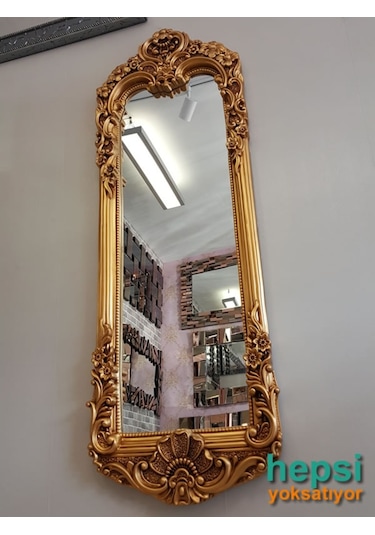 Klasik Model Altın Renk Varaklı Boy Aynası Altın