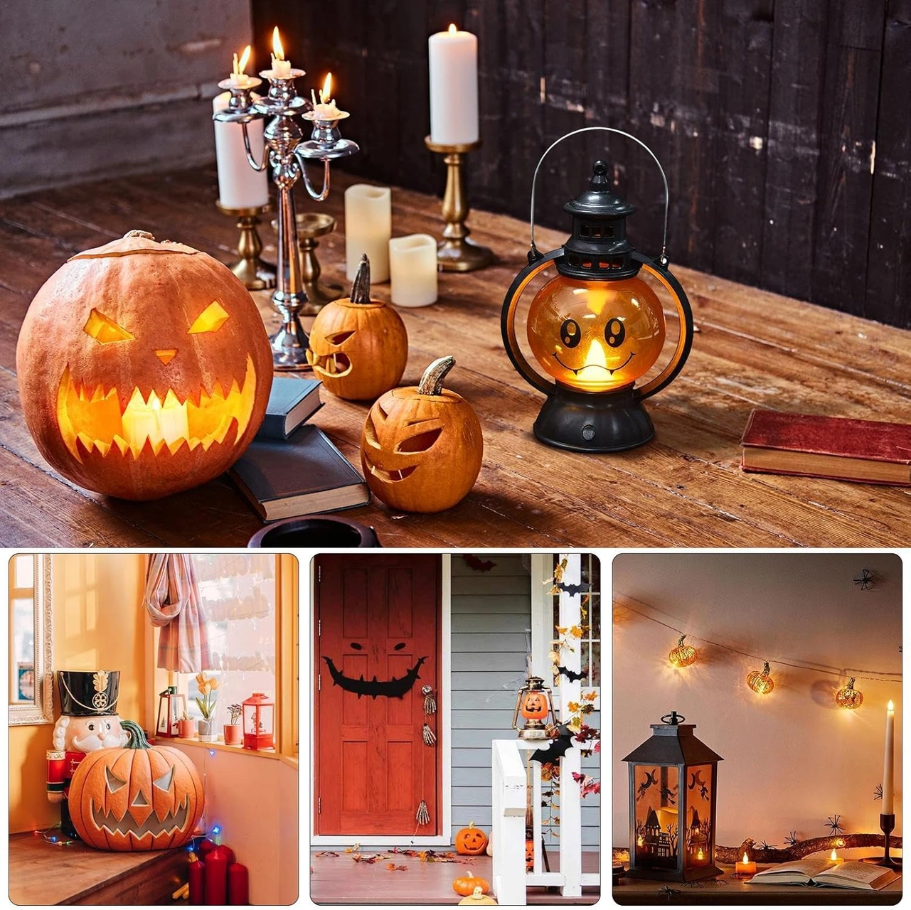 Vintage Led Jack-o'-lantern - Taşınabilir Jack-o'-lantern Balkabağı Lambası - Elektronik Işık Feneri, Jack-o'-lantern Kafatası Dekorasyonu Diğer