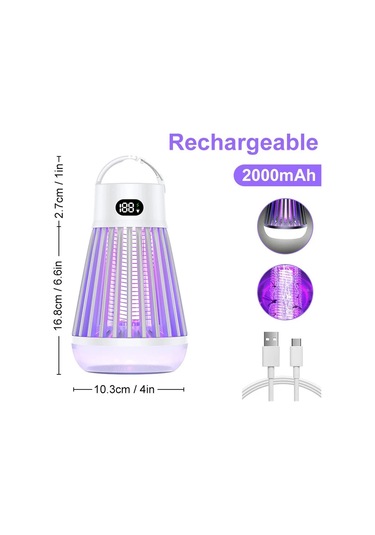 Jialan Lcd Elektrik Çarpması Sivrisinek Katili Lamba Tip-c Şarj