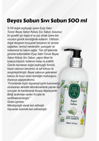 Eyüp Sabri Tuncer Beyaz Sıvı Sabun 9 x 500 ML + Rosie Pamuk