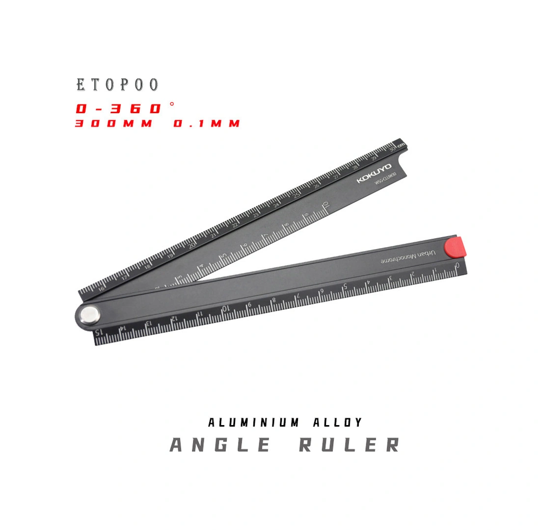 Mufunye Etopoo 0-300mm Çelik Alüminyum Katlanabilir Metre, Açı Ve Şekil Ölçer, Taşınabilir Mini Çizim Ve İnşaat Aracı Siyah Dcz-30b