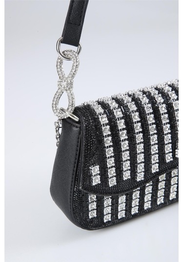 Ççs 17659 Kadın Omuz Askılı Çanta Siyah-gümüş Gümüş - Siyah