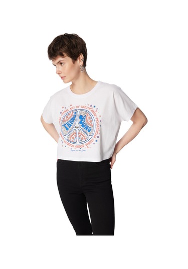 Lee Cooper Kadın T-shirt .242 Lcf 242002 Beyaz