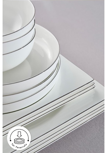 Karaca Red Carpet Collection Fine Pearl Extra Nish 58 Parça 12 Kişilik Yemek Takımı Platin