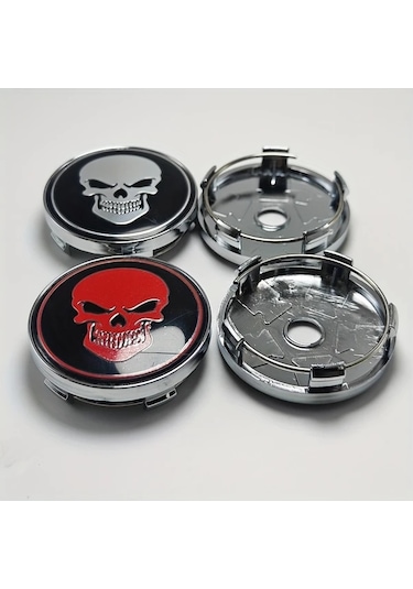 Willowhaven 60mm Plastik Kurukafa Tekerlek Kapakları 4lü Siyah Gümüş Evrensel Dayanıklı