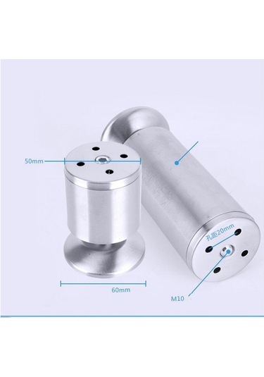 Suntek Magideal 2 Adet Paslanmaz Çelik Kanepe Ayakları Mobilya 6 CM