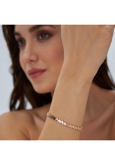 Rose Altın Çizgi Altın Bileklik