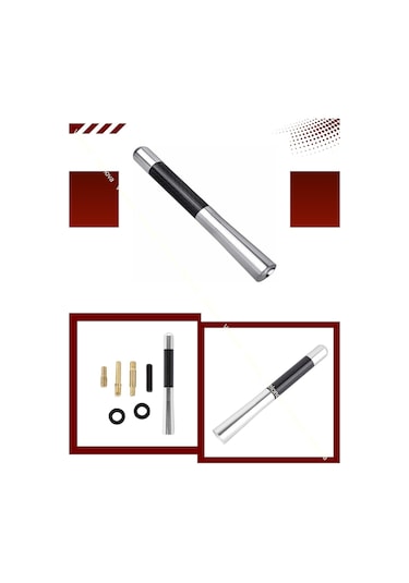 Ford Modelleri Uyumlu Alüminyum Karbon Fiber Oto Araç Anten Çubuğu Gri