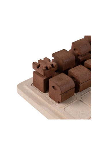 Çaturanga Satranç Takımı Kahverengi-krem Taşlı