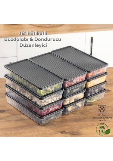 Porsima 1101 Dikdörtgen No-Frost Derin Dondurucu Saklama Kabı 12'li