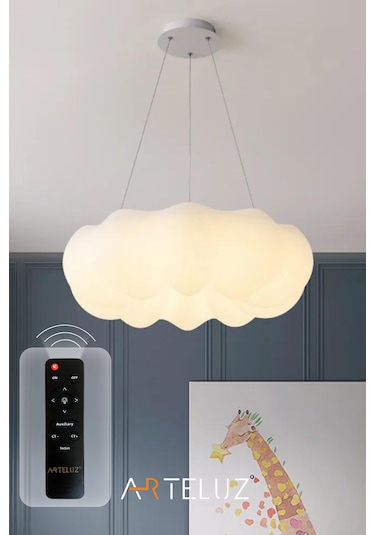 Luxury Bulut Model Modern Sarkıt Avize 45 Cm Beyaz