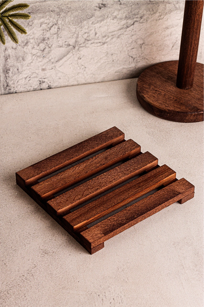 Snippy Peno - Sofra Mutfak Sunumluk Peçetelik Nihale 2'li Sofra Seti Mutfak Düzenleyici Kahverengi