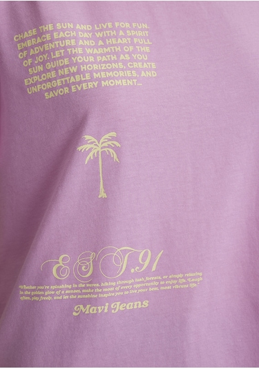 Mavi - Baskılı Pembe Tişört 1613174-70972 Pembe