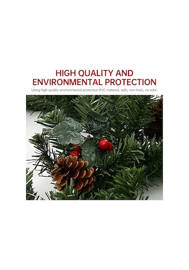 50 Led'li 8.8ft Noel Çelenk 8 Işık Modu Pille Çalışan Yeşil