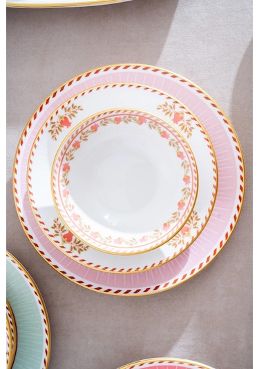 Mia 6 Kişilik 30 Parça Porselen Yemek Takımı Renkli